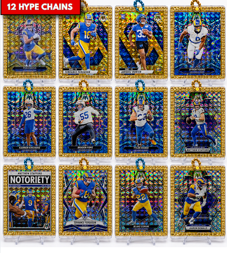 🐏 🏈 LA RAMS Card Hype Chains - Premium Reflective Mix - 12 Pack 🔵 - FREE US SHIPPING